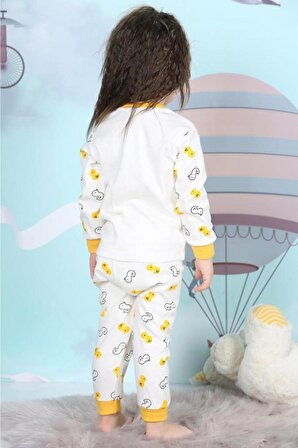 Ördek Desenli Kız Çocuk Pijama Takımı