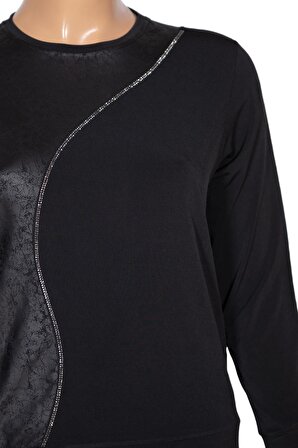 Elele Kadın Eyfel Sandy Kombinli Pilise Bluz Etek Takım Siyah