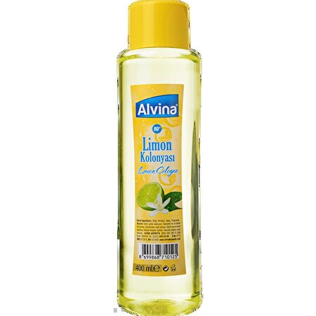 Alvina Limon Kolonyası 80 Derece Pet Şişe 400 ml 2 Adet