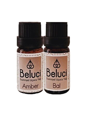 Amber + Bal Uçucu Buhurdanlık Yağı Oda Kokusu Aromaterapi Set (2 Ad*10 ml)