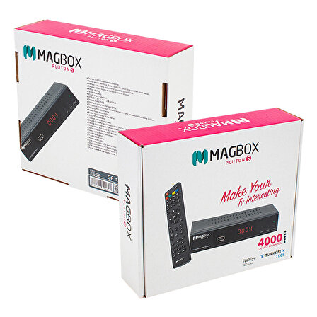 MAGBOX PLUTON S YENİ MODEL KASALI FULL HD UYDU ALICISI TKGSLİ (SCART+HD) HDMI KABLO DAHİL (2818)