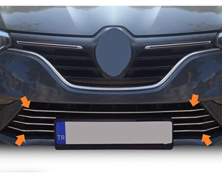 Findit Ön Tampon Çıtası Krom Aksesuar 7 Parça Megane 4 Hatchback 2016 > Modeller İçin Uyumlu