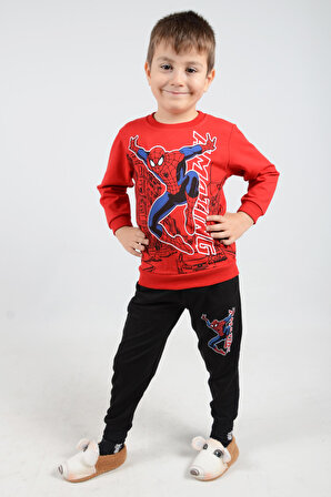 Spiderman Temalı Mevsimlik İkili Çocuk Pijama Takım