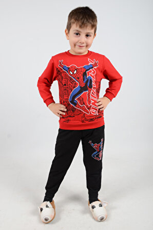 Spiderman Temalı Mevsimlik İkili Çocuk Pijama Takım