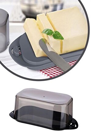 Kilitli Plastik Kapaklı Kahvaltılık Tereyağlık Peynirlik Erzak Saklama Kabı Ap-9428 (3877)