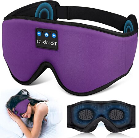 LC-dolida 3D Uyku Maskesi - Bluetooth Kablosuz Müzik - Menekşe