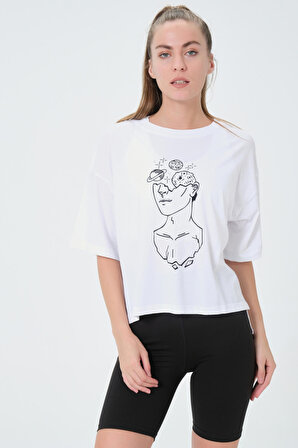 Dress Cabinet Kadın Baskılı Salaş T-Shirt