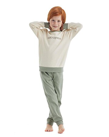 Erkek Çocuk Uzun Kol Krem Pijama Takımı C4T0N1O10