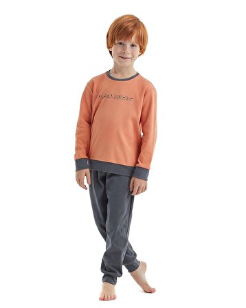Erkek Çocuk Uzun Kol Turuncu Pijama Takımı C4T0N1O10