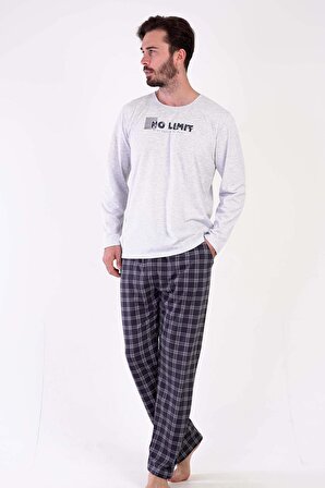 Erkek Uzun Kol Gri Pijama Takım C3T0N5O021