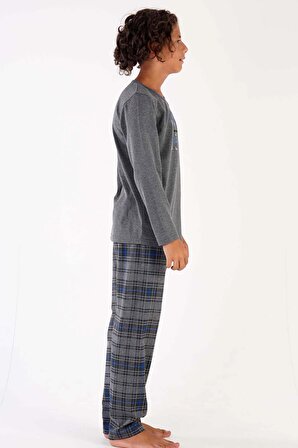 Erkek Çocuk Uzun Kol Gri Pijama Takımı C3T0N5O031
