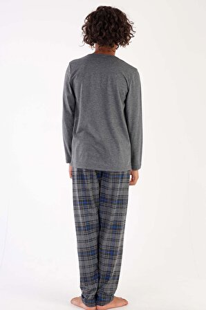 Erkek Çocuk Uzun Kol Gri Pijama Takımı C3T0N5O031