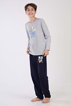Erkek Çocuk Uzun Kol Gri Pijama Takımı C3T0N7O120