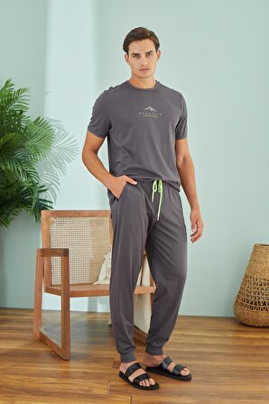 Erkek Kısa Kol Antrasit Pijama Takım C4T9N49