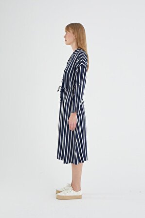 Kadın Uzun Kol Lacivert Elbise C6T6N1O12