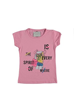 Spirit Of Where Baskılı Tasli Kız Çocuk T-shirt
