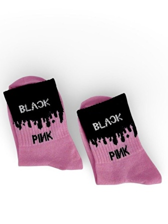 Black Pink Unisex Soket Çorap