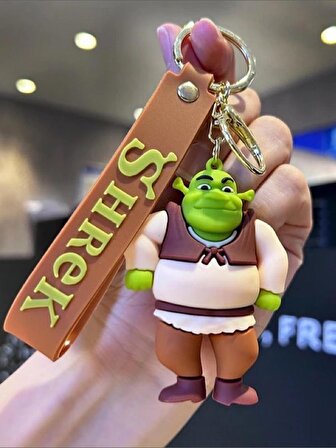 Sevimli 3D Silikon Anahtarlık Kaliteli Büyük Boy Shrek