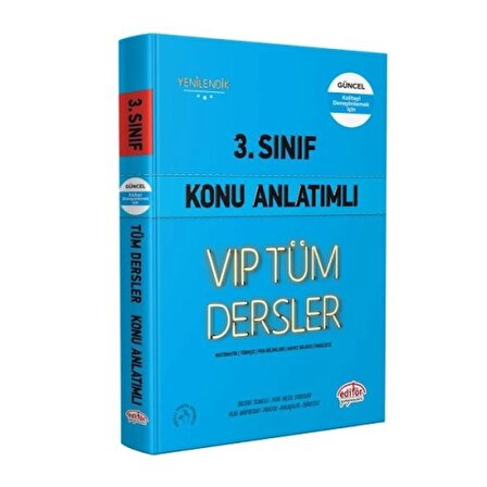 Editör 3. Sınıf VIP Tüm Dersler Konu Anlatımlı Mavi Kitap