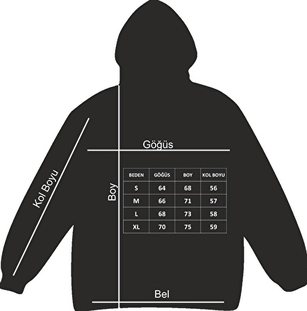 Oversize Unisex Ski Time Göğüse Baskılı Hoodie