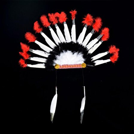Periboia Kızılderili Başlığı Şapkası kırmızı beyaz