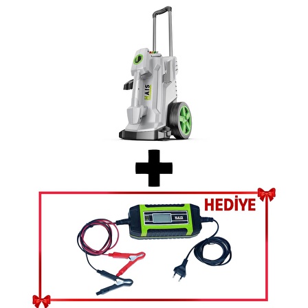 HAIS 225 Bar İndüksiyon Motorlu Basınçlı Yıkama Makinesi - Digital 6 - 12 Volt Akü Şarj Cihazı HEDİYE ( SET 18 )