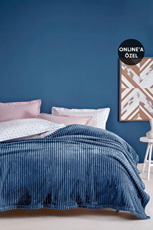 Yataş Bedding Holly Wellsoft Battaniye Çift Kişilik - Indigo