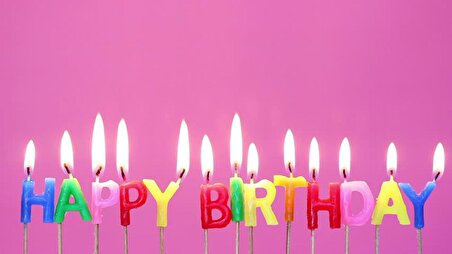 Rengarenk Happy Birthday Yazılabilen Doğum Günü Mumu (3984)