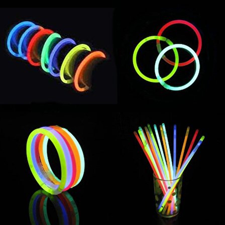 Glow Stick Fosforlu Neon Bileklik 50 Adet (3984)