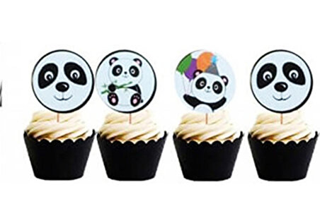 Sevimli Panda Temalı Parti Kürdan Süsü 20 Adet (3984)