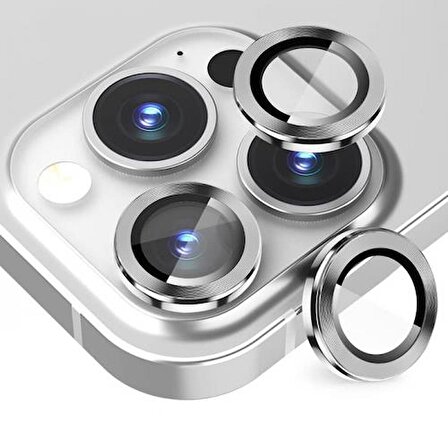Polham 0.4MM Metal iPhone 14 Pro-14 Pro Max Kamera Lens Koruyucu,3 Adet Set Kamera Koruyucu Kırılmaz