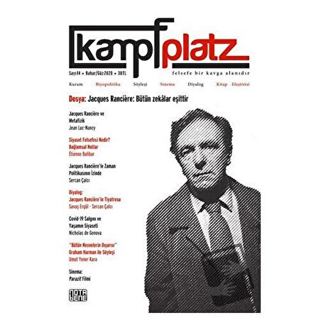 Kampfplatz Felsefe ve Sosyal Bilimler Dergisi Sayı: 14 / Kampfplatz Dergisi Yayınları
