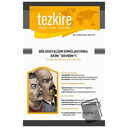 Tezkire Dergisi Sayı: 62 Ekim - Kasım - Aralık 2017