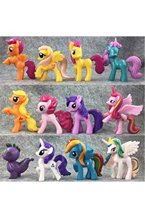 Oyuncak 12 Li Set Figür Oyuncak Pony Ler Oyuncakları 12li