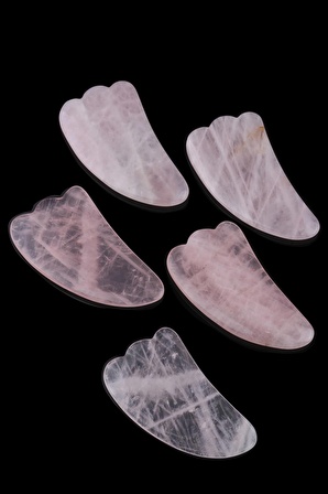 Gua Sha Pembe Kuvars Taşı (7 CM) - Vücut ve Yüz Cilt Masaj Taşı - MS0051