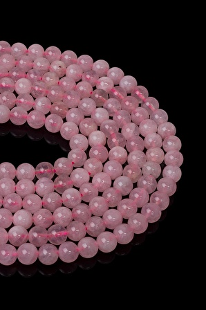 6 MM Pembe Kuvars Taşı Dizi