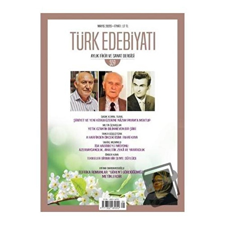 Türk Edebiyatı Dergisi Sayı: 559 Mayıs 2020