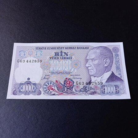 7.emisyon 1000 Türk Lirası G Serisi - 2.Tertip  ÇİL Eski kağıt para
