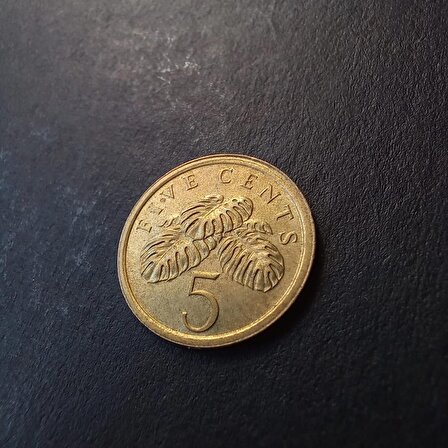 1987 singapur 5 cent ça eski yabancı madeni para