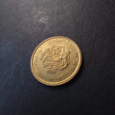 1987 singapur 5 cent ça eski yabancı madeni para