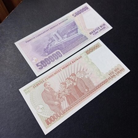7.Emisyon 100/500 Bin Türk Lirası ÇİL Eski kağıt para