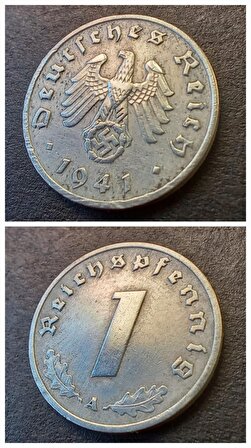 1941 Almanya 1 pfennig ÇA eski yabancı madeni para