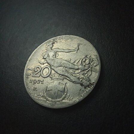 1921 italya 20 centesimi ÇÇT+ Eski Yabancı Madeni Para