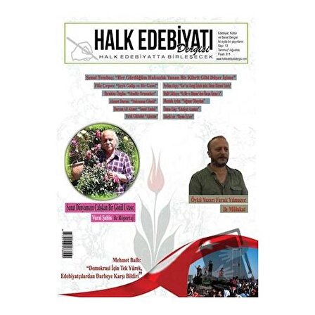 Halk Edebiyatı Dergisi Sayı: 13 Temmuz Ağustos 2016 / Halk Edebiyatı Dergisi