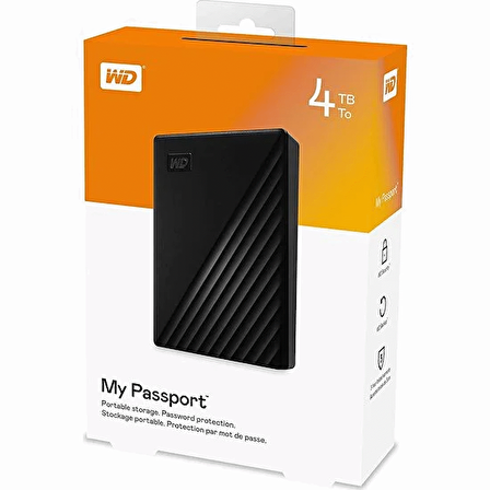 WD My Passport 4TB 2.5'' USB 3.2 Siyah Taşınabilir Disk WDBPKJ0040BBK-WESN