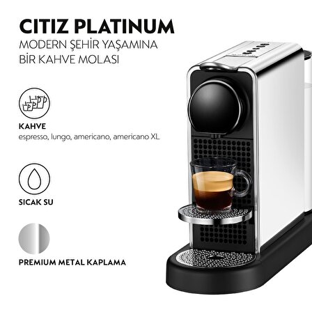 Nespresso C140 Citiz Platinum,Paslanmaz Çelik 