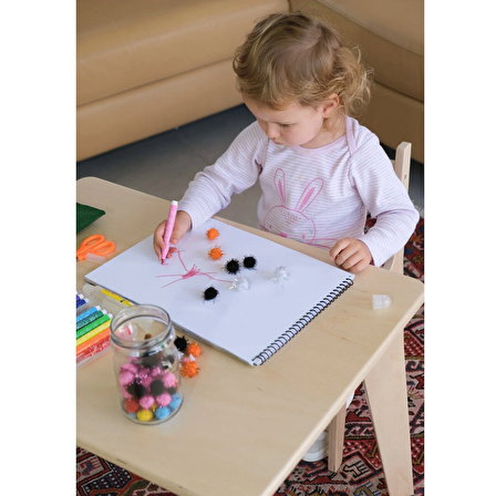 Minik Fare Montessori Ahşap Çocuk Masa Ve Sandalye Takımı (Masa + 1 Sandalye)