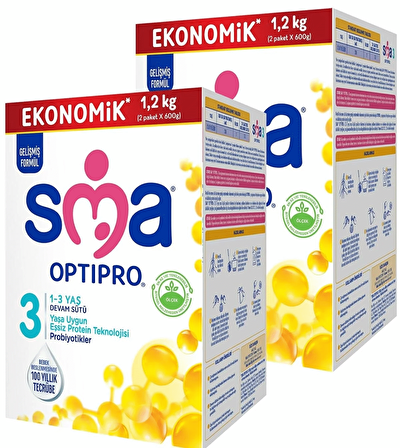SMA Optipro 3 Probiyotik Devam Sütü 1200 gr 2 Adet