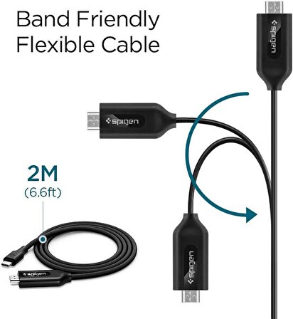 Spigen Essential C21CH 2 m 4K Ultra HD Type-C to HDMI Kablo Outlet