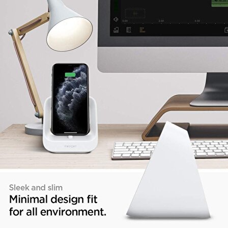 Spigen Stand S316 2in1 iPhone & Apple Watch ile Uyumlu Stand Dock Şarj Ünitesi Soft White Outlet
